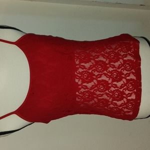 Enchanting red lace top